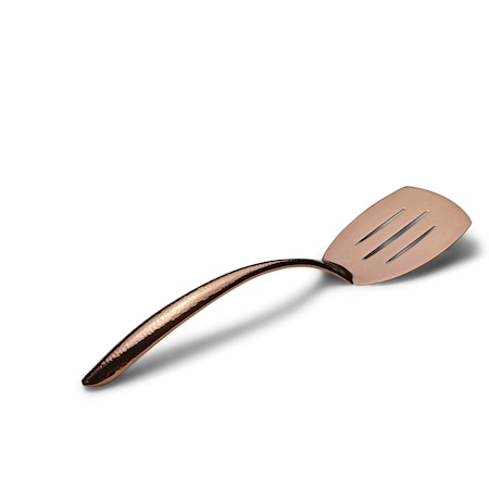 Bon Chef Ez Use Banquet Serving Slotted Turner Hammer Finish 14.75" - Rose Gold 9460HFRG